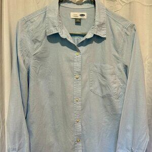 BUNDLE: 2 Old Navy Cotton Oxford Shirts, Blue and White